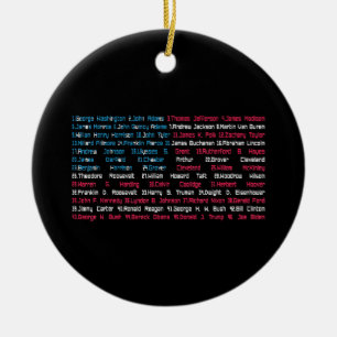 Lijst 46 Amerikaanse Presidenten van de Verenigde Keramisch Ornament