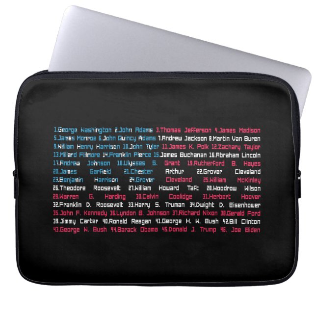 Lijst 46 Amerikaanse Presidenten van de Verenigde  Laptop Sleeve (Voorkant)