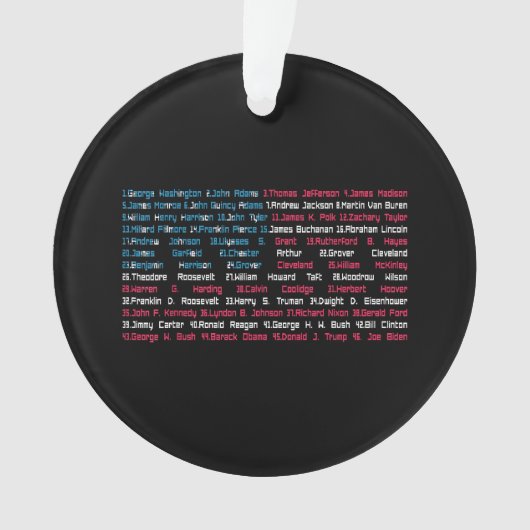 Lijst 46 Amerikaanse Presidenten van de Verenigde Ornament (voorkant)
