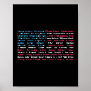 Lijst 46 Amerikaanse Presidenten van de Verenigde  Poster
