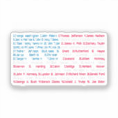 Lijst 46 Amerikaanse Presidenten van de Verenigde Sticker (Voorkant)