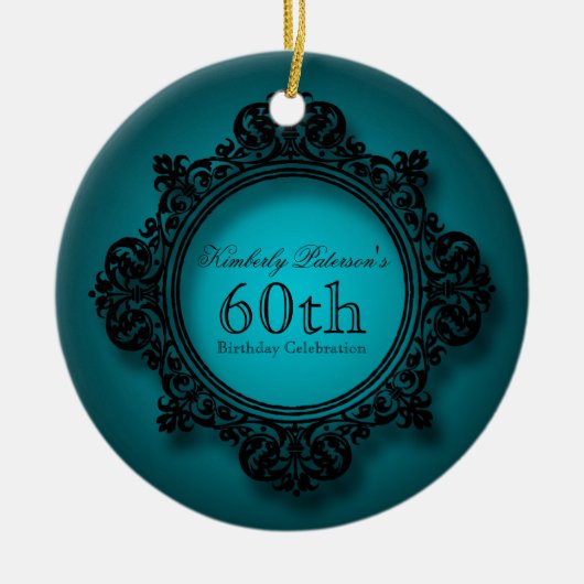  Lijst 60th Birthday gepersonaliseerd Ornament (Voorkant)