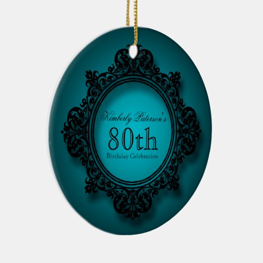  Lijst 80th Birthday gepersonaliseerd Ornament (Rechts)