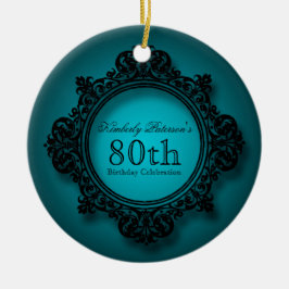  Lijst 80th Birthday gepersonaliseerd Ornament