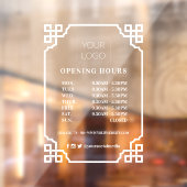  Lijst aangepaste kantooruren Logo Raamsticker (Vel 2)