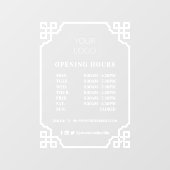 Lijst aangepaste kantooruren Logo Raamsticker (Vel)