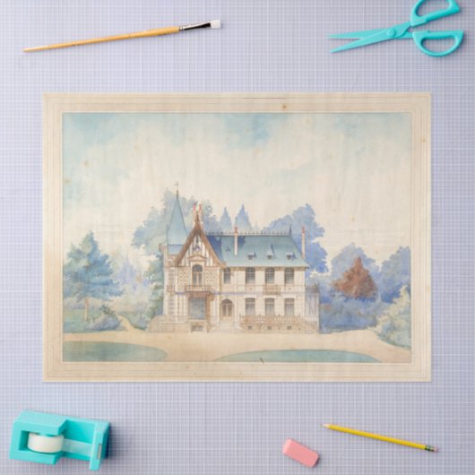 Lijst architectuur Franse landhuis Tissuepapier (Craft)