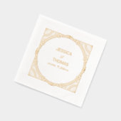  Lijst Art Deco Bruid Bruidegom Datum Huwelijk Folie Servetten (Links)