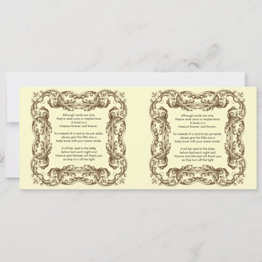 Lijst Baby Boek gedicht Kaart (Voorkant)