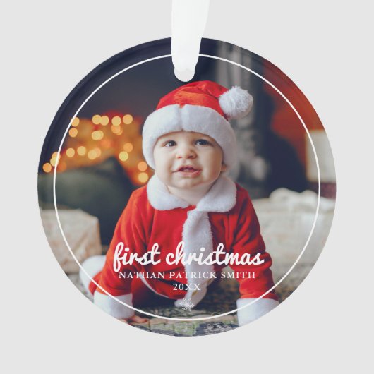 Lijst baby's eerste kerstfoto ornament (voorkant)