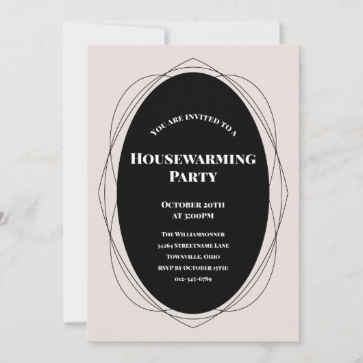 Lijst Beige Black Housewarming Invitation Kaart (Voorkant)