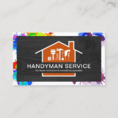 Lijst Black Timber Paint Splatter Visitekaartje (Voorkant)