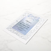  Lijst Blue Bow doop Folie Uitnodiging (Gedraaid)