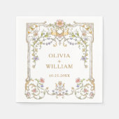   Lijst Bohemian Flowers Bruiloft Servet (Voorkant)