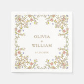 Lijst Bohemian Flowers Bruiloft Servet (Voorkant)