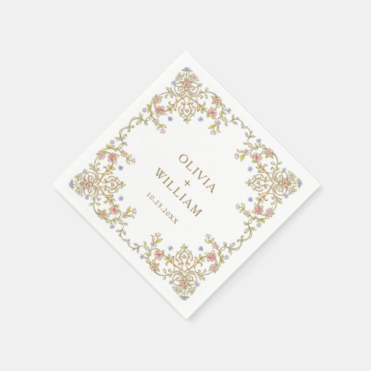 Lijst Bohemian Flowers Bruiloft Servet (Hoek)