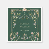   Lijst Bohemian Flowers Bruiloft Servet (Voorkant)