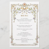   Lijst Boho Bruiloft Diner Menu (Voorkant)