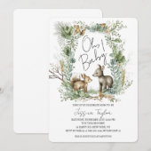 Lijst bossen bosdieren Unisex Baby shower Kaart (Voorkant / Achterkant)