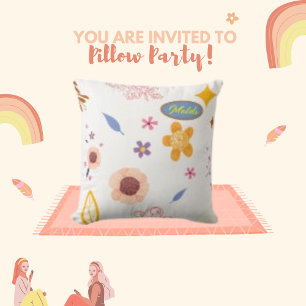 Lijst Boundary Blauw en Roze Bladeren Minimalistis Kussen