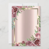 Lijst, Bourgogne Rozen Jurk Roos Goud Quinceanera Kaart (Achterkant)