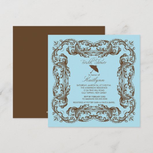 Lijst Bridal Shower-uitnodigingen Kaart (Voorkant / Achterkant)