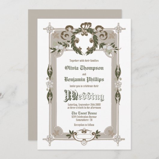  Lijst bruiloft Kaart (Voorkant / Achterkant)