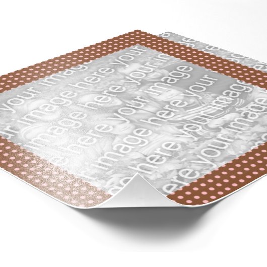 Lijst bruin en roze Stippen Foto Foto Afdruk (Hoek)