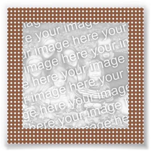 Lijst bruin en wit Stip Foto Afdruk (Voorkant)