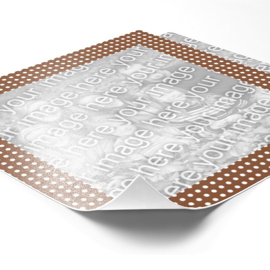 Lijst bruin en wit Stip Foto Foto Afdruk (Hoek)