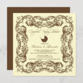  Lijst bruine paren Baby shower Uitnodiging (Voorkant / Achterkant)