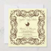 Lijst bruine paren Baby shower Uitnodiging (Voorkant)