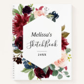 lijst burgundy navy personal sketchbook notitieboek (Voorkant)