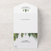 Lijst Cabin Lodge Rustic Mountain Wedding All In One Uitnodiging (Buitenkant)