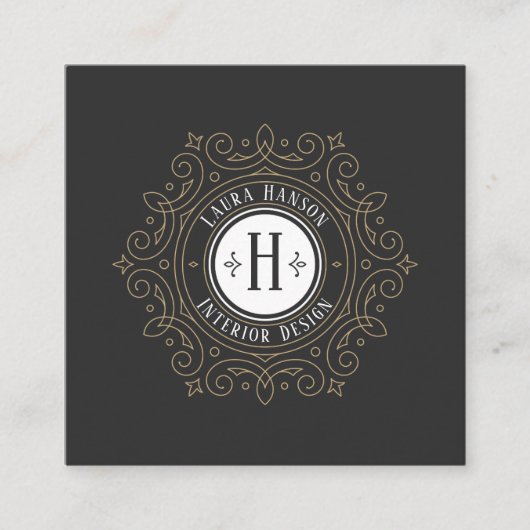    Lijst Center Initiaal | Vierkante Visitekaartje (Voorkant)