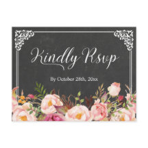  Lijst Chalkboard Floral Wedding RSVP