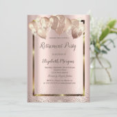 Lijst Confetti ballonnen Roos Gold Pensioen Kaart (Staand voorkant)