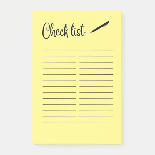 LIJST CONTROLEREN POST-IT® NOTES (Voorkant)