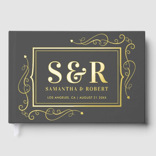 Lijst Custom Typography Design op grijs Gastenboek (Voorkant)