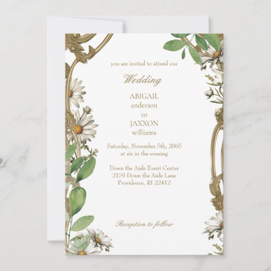 Lijst Daisies bruiloft Kaart (Voorkant)