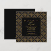  Lijst Damask Bridal Shower-uitnodigingen Kaart (Voorkant / Achterkant)