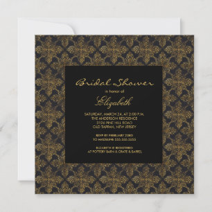  Lijst Damask Bridal Shower-uitnodigingen Kaart