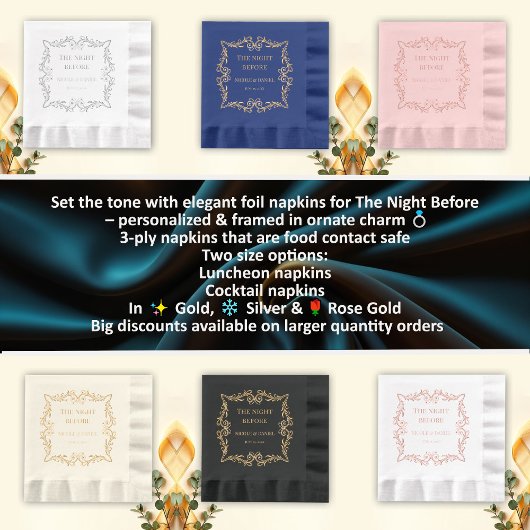  Lijst | De avond voor de bruiloft Folie Servetten