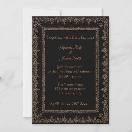  Lijst Design Wedding Invitations Kaart (Voorkant)