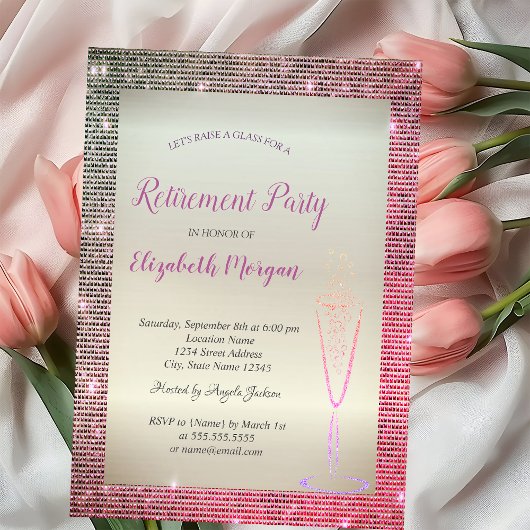 Lijst diamanten met wijnglas kaart