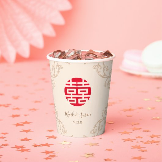 Lijst Dubbel geluk Bruiloft Papieren Bekers (Insitu)