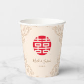 Lijst Dubbel geluk Bruiloft Papieren Bekers (Achterkant)