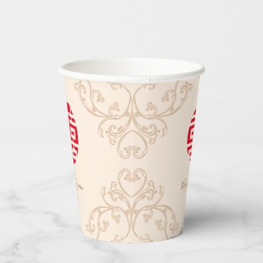 Lijst Dubbel geluk Bruiloft Papieren Bekers (Rechts)