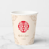 Lijst Dubbel geluk Bruiloft Papieren Bekers (Voorkant)