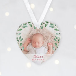 Lijst | Eerste Kerstmis baby met foto's Ornament